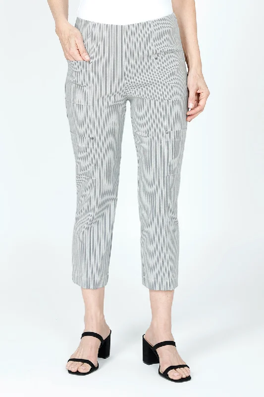 women's embroidered pantsElliott Stripe Crop Cargo Pant