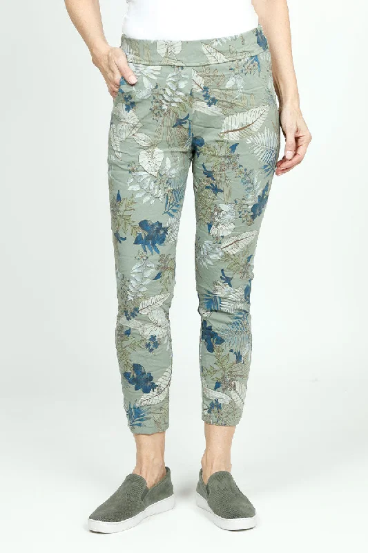 women's silk pantsOrganic Rags Multi Leaves Print Crop Pant