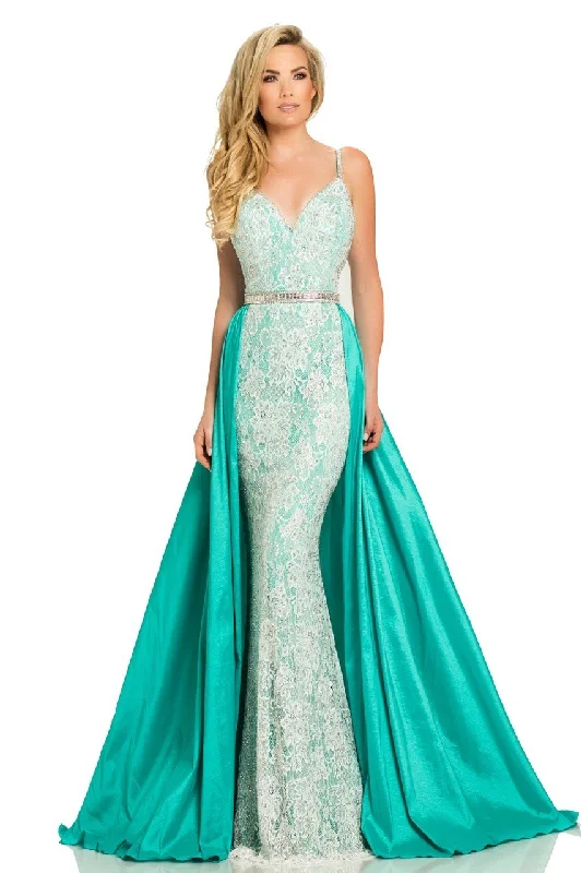 Sleeveless Dress With Backless DesignJohnathan Kayne - 7242 Sleeveless Embellished Dress with Overskirt