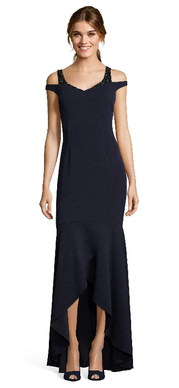 Sleeveless Dress With PearlsAdrianna Papell - Sleeveless V-Neck Trumpet Dress AP1E202959SC