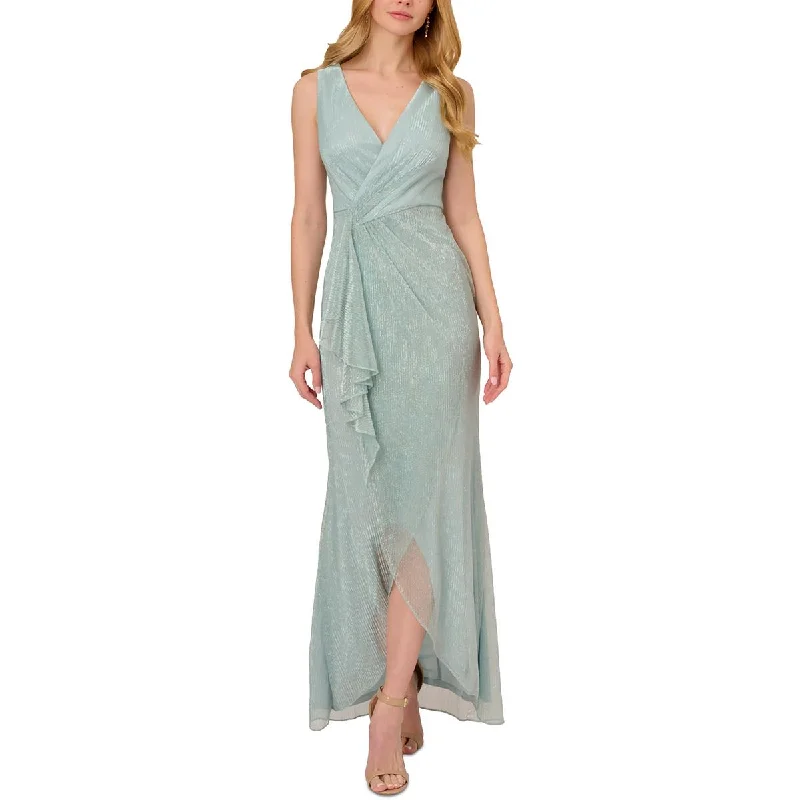 bohemian maxi dressesAdrianna Papell Womens Metallic Long Wrap Dress