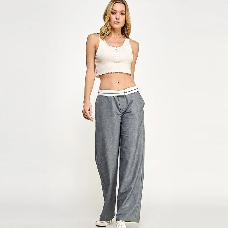 women's wide-leg pantsSoft Chino Pants (Heather Grey)