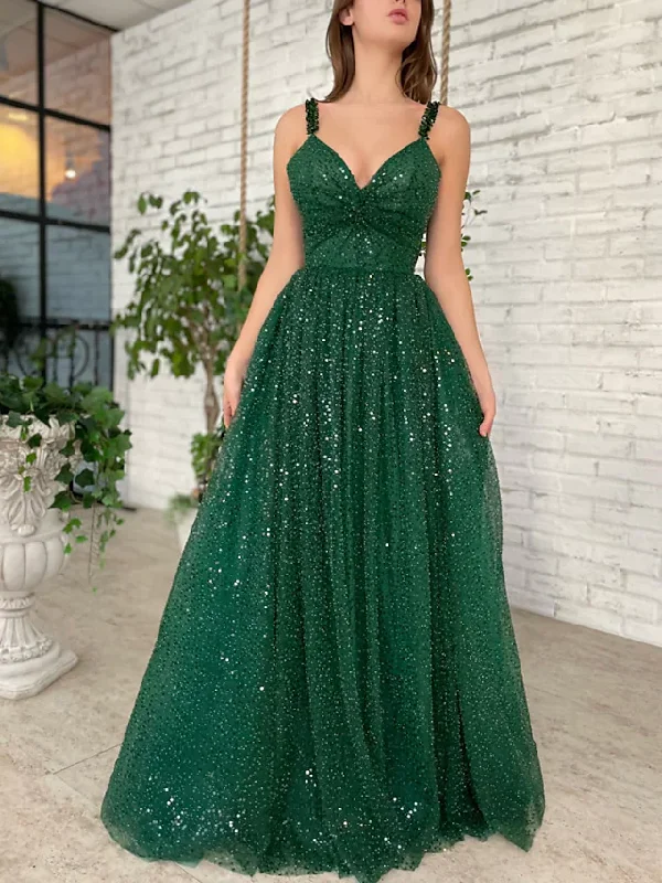 prom dresses for tall girlsA-Line Prom Dresses Sparkle & Shine Dress Prom Floor Length Sleeveless V Neck Sequined with Sequin gh2207