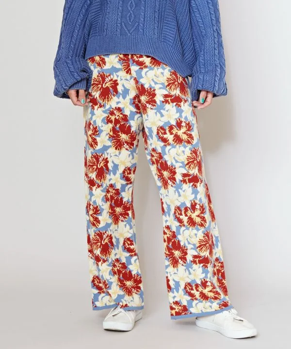 women's reversible pantsFloral Pattern Easy Pants