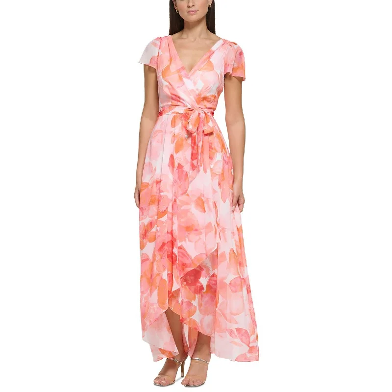 maxi dresses for active wear (with stretch fabric)DKNY Womens Floral Print Long Wrap Dress