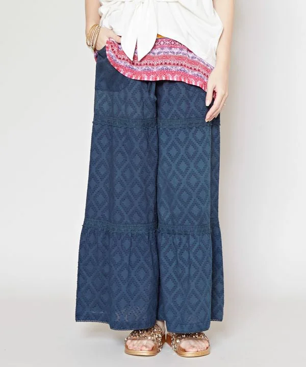 women's vintage pantsTiered Wide Leg Trousers