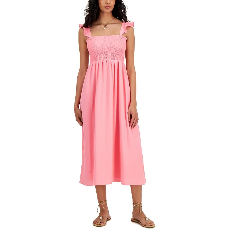 maxi dresses for tall womenINC Womens Smocked Long Sundress