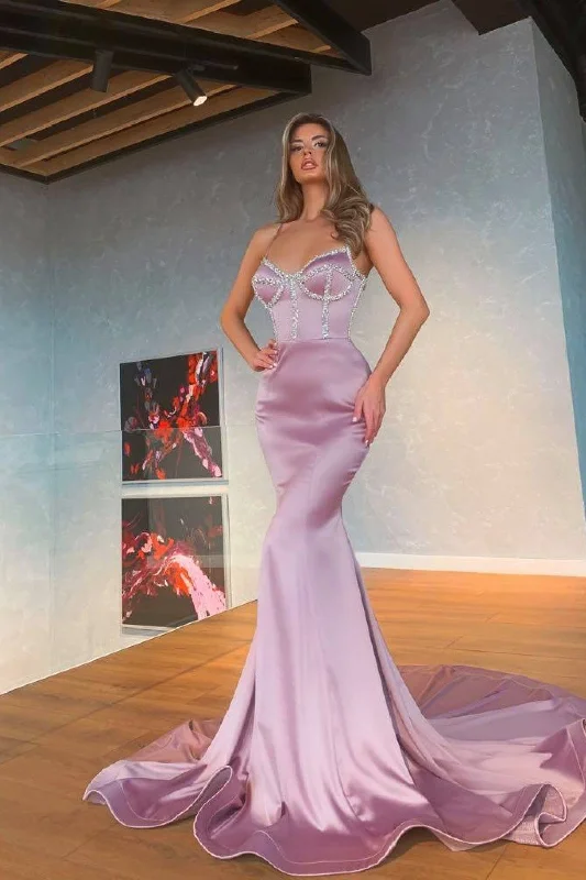 flutter sleeve prom dressesGorgeous Spaghetti-Straps Mermaid Prom Dress Sequins Formal Wears  gh1943