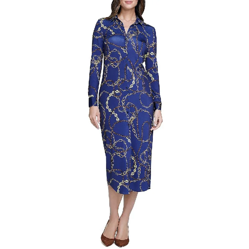 maxi dresses with appliquésL'Agence Womens Raeylynn Collared Long Shirtdress