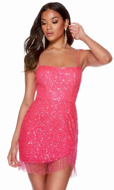 bold color party dressesAlyce Paris 4623 - Spaghetti Straps Homecoming Dress