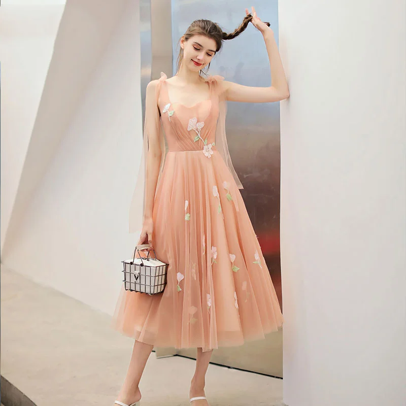 illusion sleeve prom dressesCute sweetheart neck tulle short prom dress, homecoming dress  8052