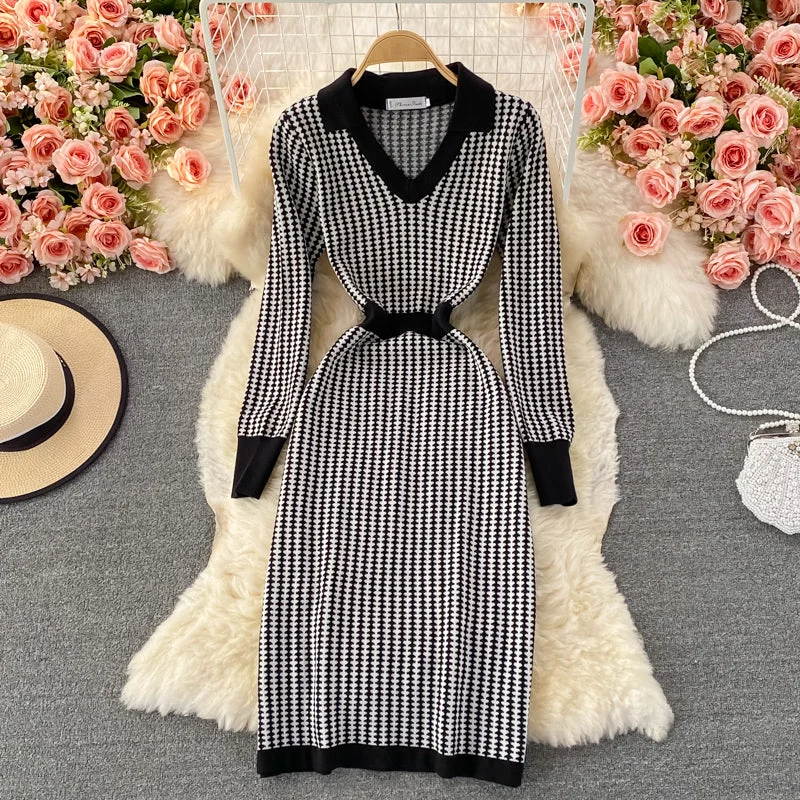 maxi dresses under $100Small fragrance celebrity temperament medium long knitted sweater dress  3108