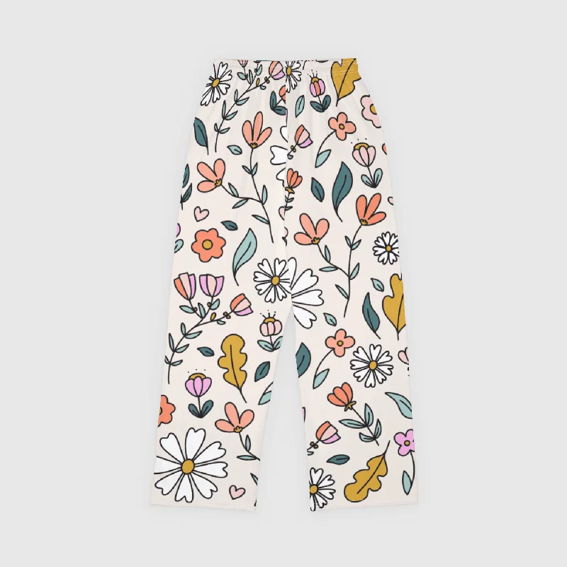 women's fall pantsPastel Flowers Lounge Bottoms