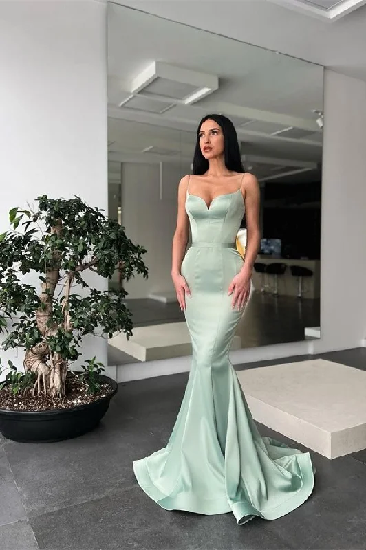 bodycon prom dressesLong Mermaid Prom Dress Spaghetti-Straps   gh1890