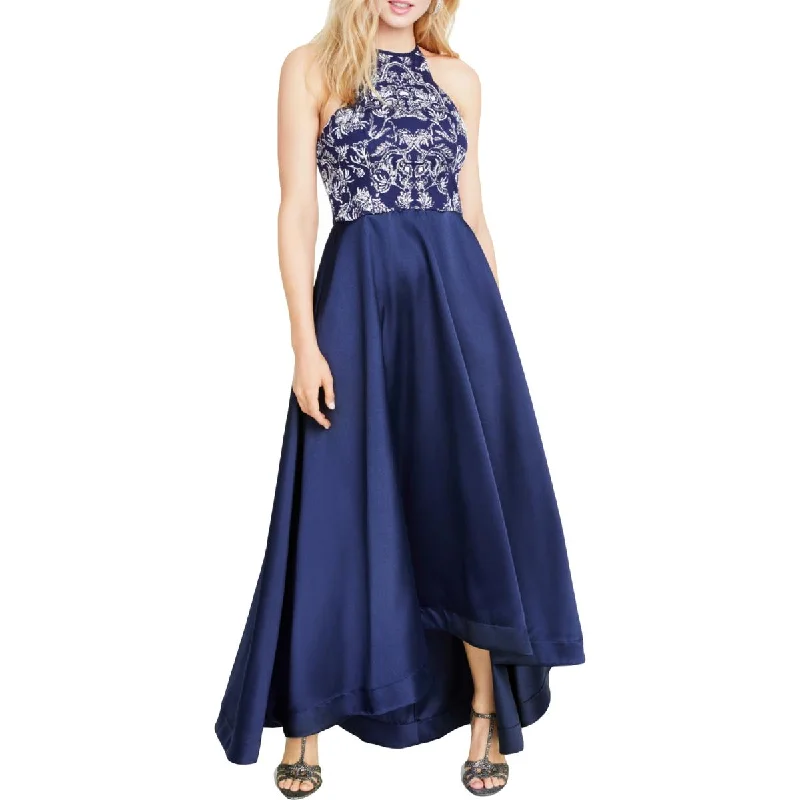 maxi dresses for outdoor weddingsSpeechless Womens Juniors Embroidered Long Halter Dress