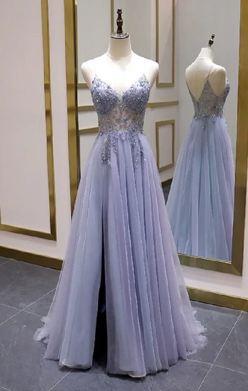 budget-friendly prom dressesSexy Luxury Beads A Line Long Prom Dress  gh2309