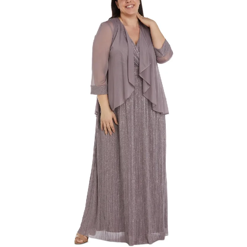 maxi dresses for mother of the groomR&M Richards Womens Plus Shimmer Long Two Piece Dress