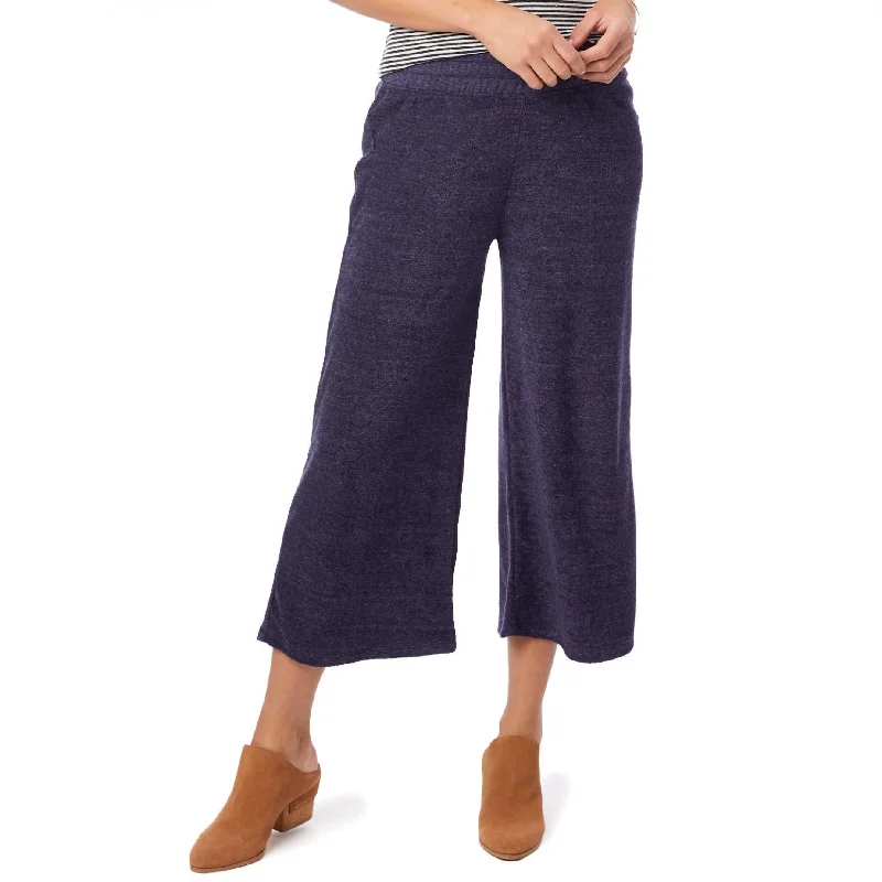 women's party pantsEco-Toweling Cropped Culottes (Midnight)