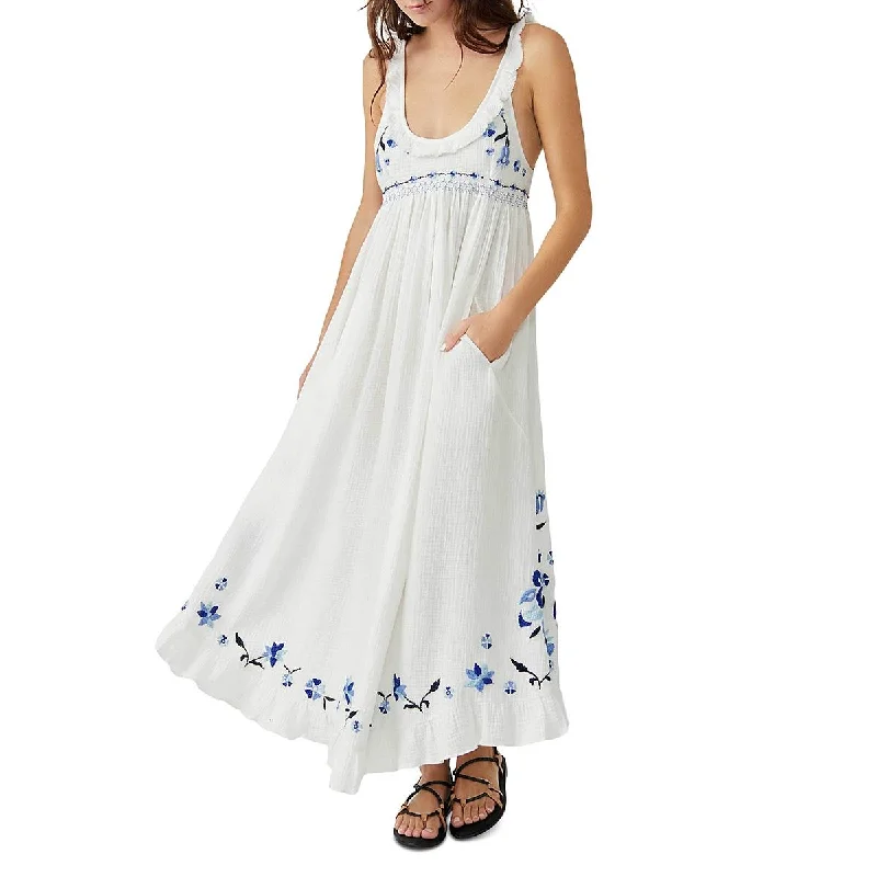 maxi dresses with sweetheart necksFree People Womens Magda Gauze Long Sundress