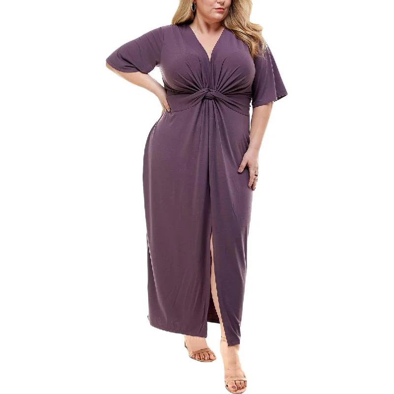 maxi dresses for girlsKingston Grey Womens Plus Tie Back Long T-Shirt Dress