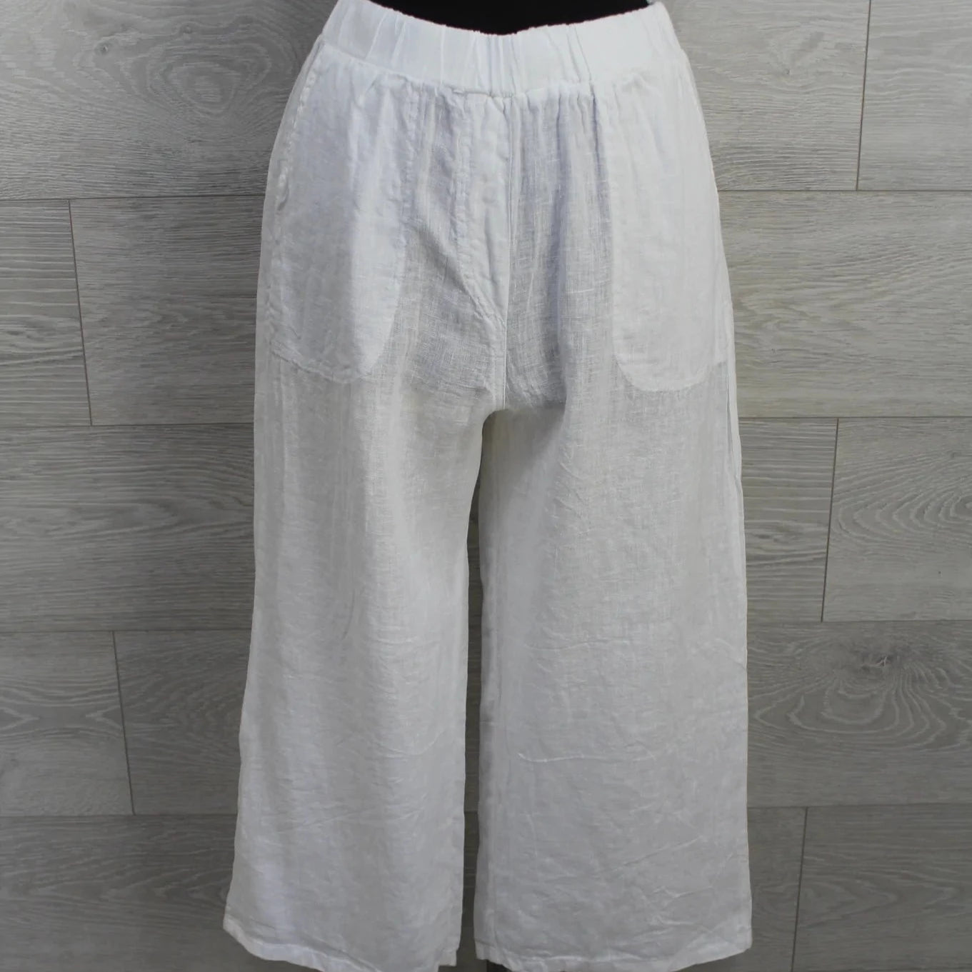 women's linen pantsCC - Easy Crop Hanky Linen