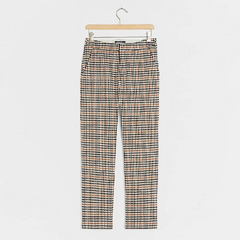 women's bell-bottom pantsClassic Tailored Check Pants (Autumn)