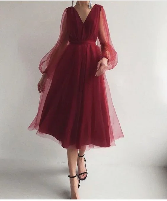 elegant prom dressesA line burgundy prom dress  gh2361