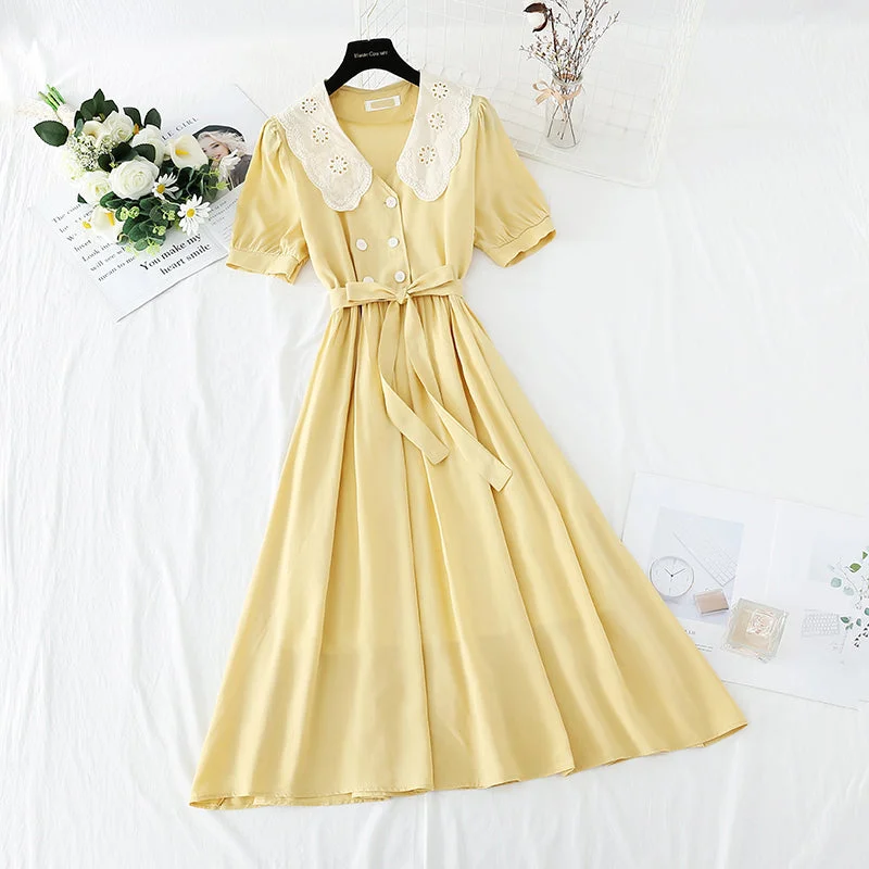 maxi dresses for destination weddingsCotton linen dress French retro fairy long skirt Platycodon grandiflorum skirt  4227