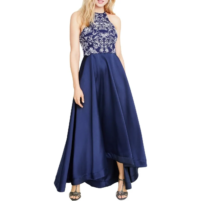 lace maxi dressesSpeechless Women's Embroidered Long Halter Dress Blue Size 5