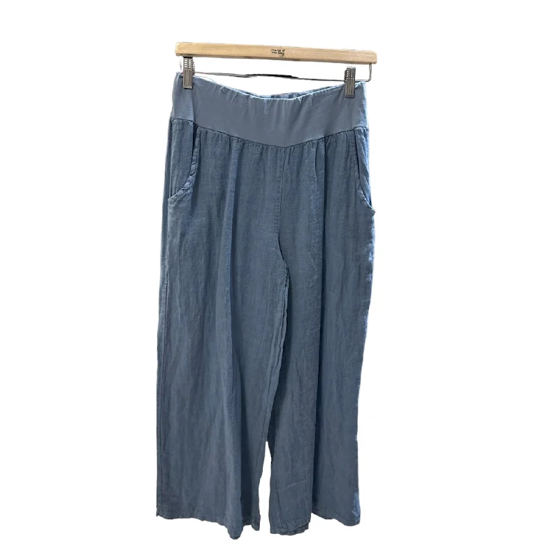 women's bell-bottom pantsCC LINEN PANT WITH JERSEY WAISTBAND