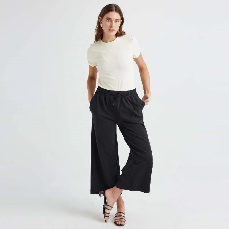 women's sweatpantsTerry Wide Leg Pant (Stretch Limo)