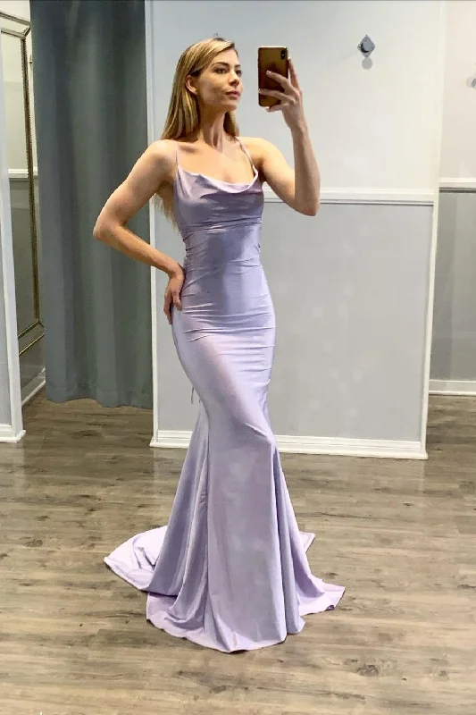 prom dress cleaningMermaid Light Purple Spaghetti-Straps Prom Dress  gh2010