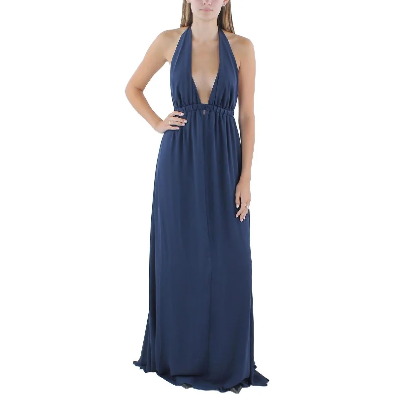 maxi dresses with long sleevesShow Me Your Mumu Womens Deep V Neck Long Halter Dress