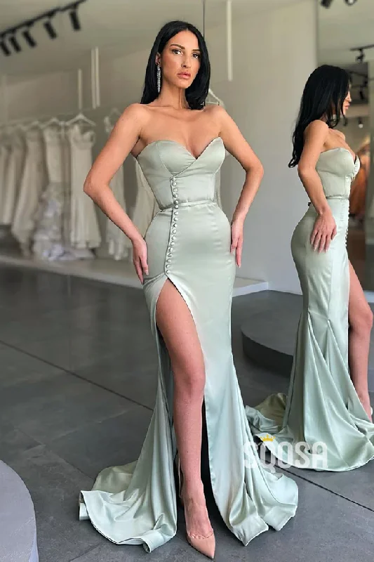 luxury prom dressesSEXY V-NECK HIGH SPLIT MERMAID PROM DRESS LONG  gh1921