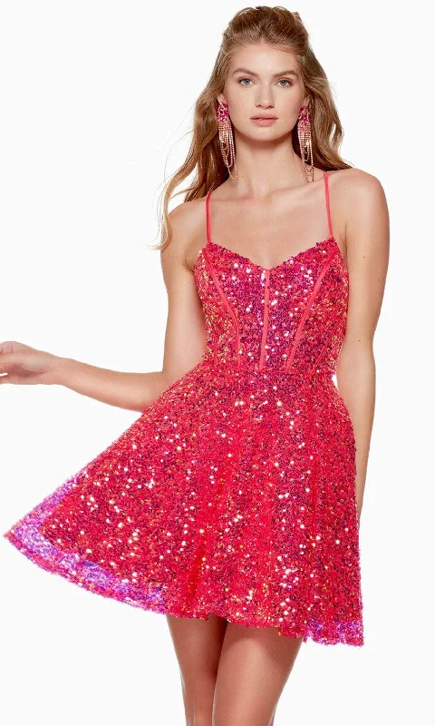 polka dot party dressesAlyce Paris 3123 - A Line Homecoming Dress