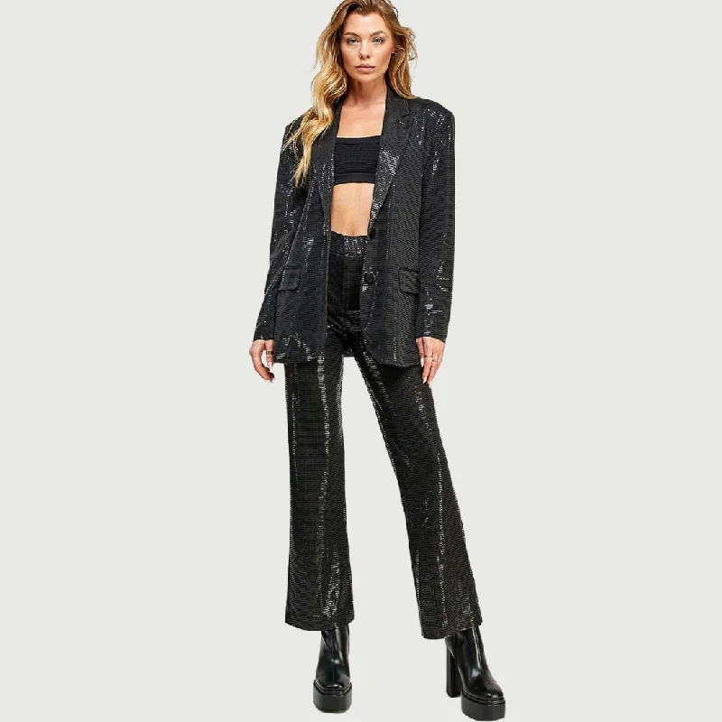 women's cool pantsFlowing Sequin Pants (Black)