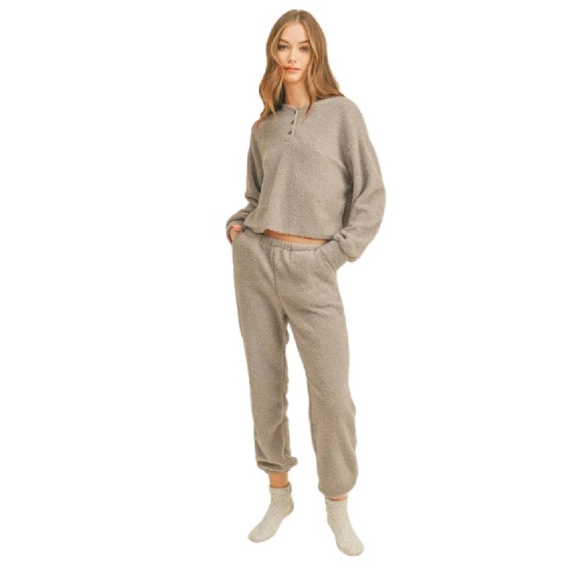 women's bootcut pantsFuzzy Knit Bottoms (Grey)