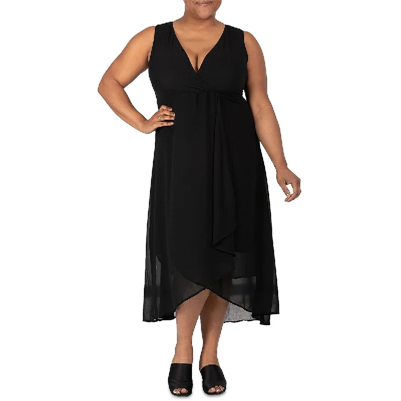 maxi dresses with empire waistsStandards & Practices Womens Plus   Surplice Long Wrap Dress