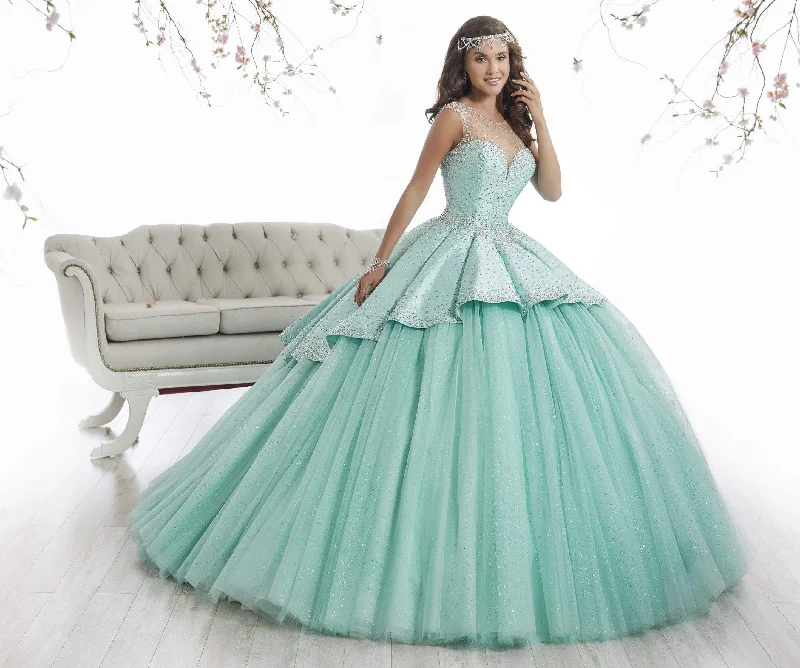 Formal Dress for Outdoor WeddingsQuinceanera Collection - 26873 Illusion Jewel Pleated Ballgown