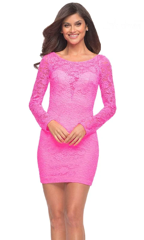 Fresh Floral Long Sleeves DressLa Femme 30354 - Long Sleeve Lace Cocktail Dress