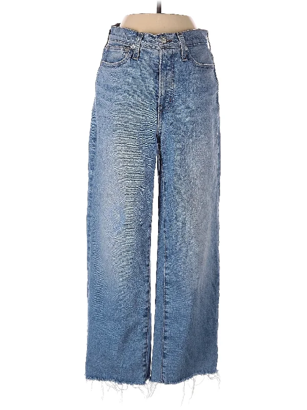 women's denim jeans with lace trimHigh-Rise Wide-leg Jeans in Light Wash