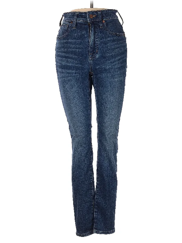 women's dark denim jeansHigh-Rise Bootleg Jeans in Medium Wash