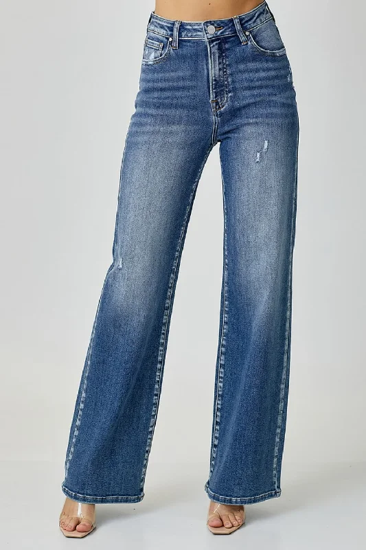 women's denim jeans for a bohemian lookRISEN High Waist Wide Leg Jeans