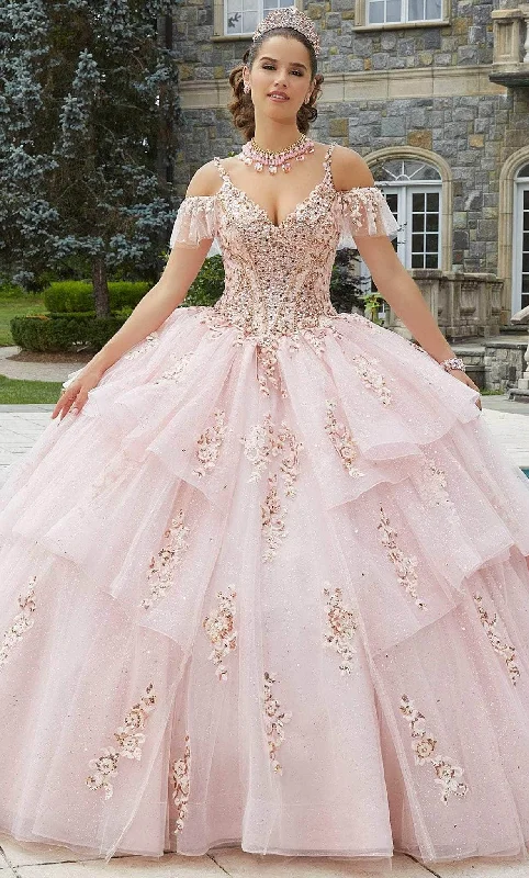 Formal Dress for Large WeddingsVizcaya by Mori Lee 89402 - Cold Shoulder Tiered Ball Gown