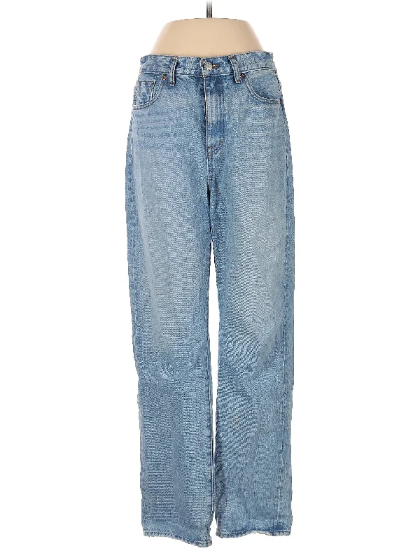 women's ankle-length denim jeansMid-Rise Wide-leg Jeans in Light Wash