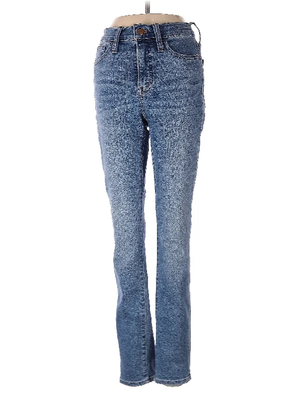 women's denim jeans with raw hemsHigh-Rise Straight-leg Jeans in Light Wash