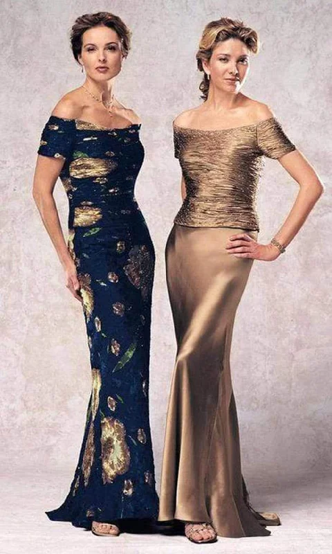 Formal Dress for Art GalleriesMon Cheri - Jewel Ornate Ruched Off-shoulder Gown 24942P