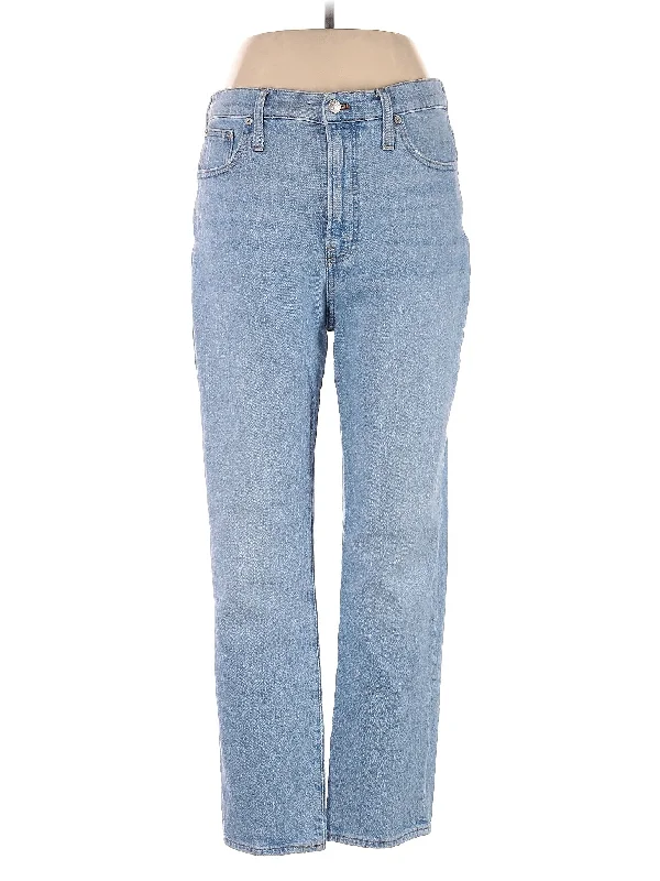 women's denim jeans with geometric patternsHigh-Rise Straight-leg Jeans in Light Wash