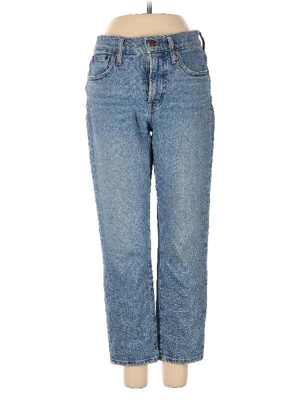 women's mid-rise denim jeansMid-Rise Straight-leg Jeans in Light Wash