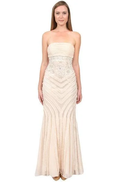 Affordable Formal Dress OptionsSue Wong - N0230 Strapless Ruffle Trim Mermaid Gown - 1 pc Champaign In Size 4 Available